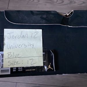 Jordan 12 university blue size 12. Contact me for more info
